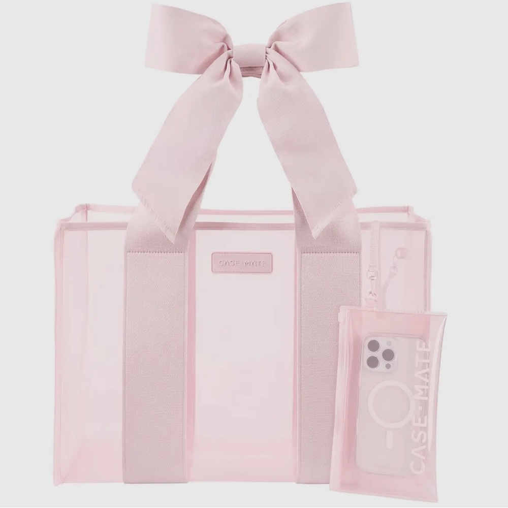 🏆 CASE•MATE 🎀 BOW Tote with Phone Pouch PINK